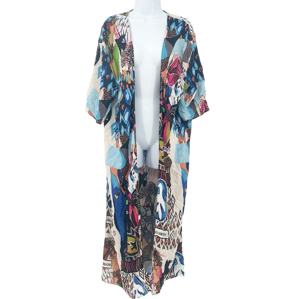 Multi-Color Patterned Duster Kimono